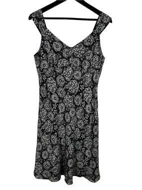 Ann Taylor LOFT VTG Black and White A-Line Dress Size 10